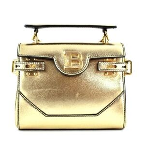 Balmain B-Buzz23 Gold Tote Crossbody Shoulder Bag Calf Leather,  Chain